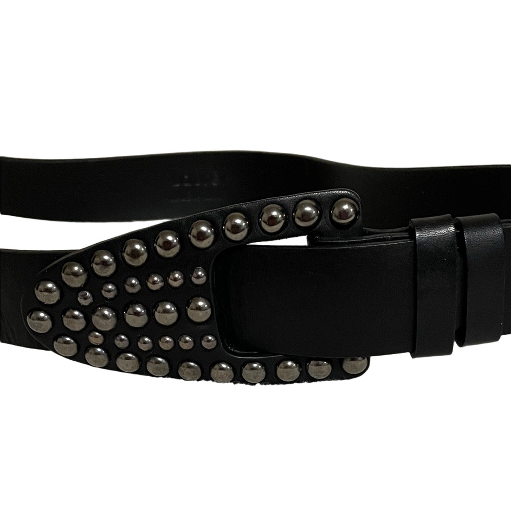 Laurel Black Studded Leather Belt Size Medium